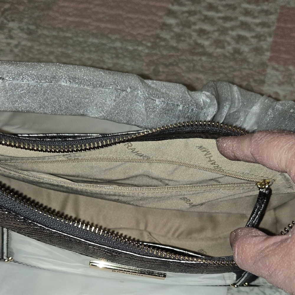 NWT Brahmin ESME Shoulder Bag In Chrome Tamar - Picture 11 of 15